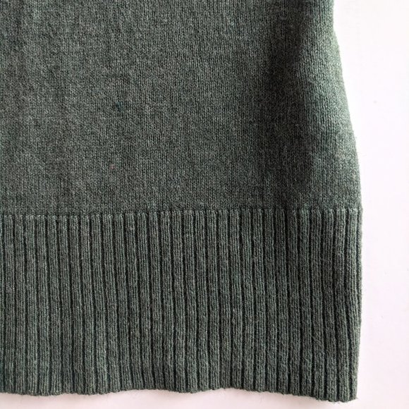 ☕ GAP Moss Green Sweater 3/4 Sleeve Scoopneck - Picture 6 of 7